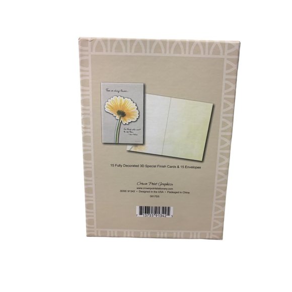 Sunflower Greeting Cards with Envelopes Box Set of 15 Blank Inside - Picture 5 of 5